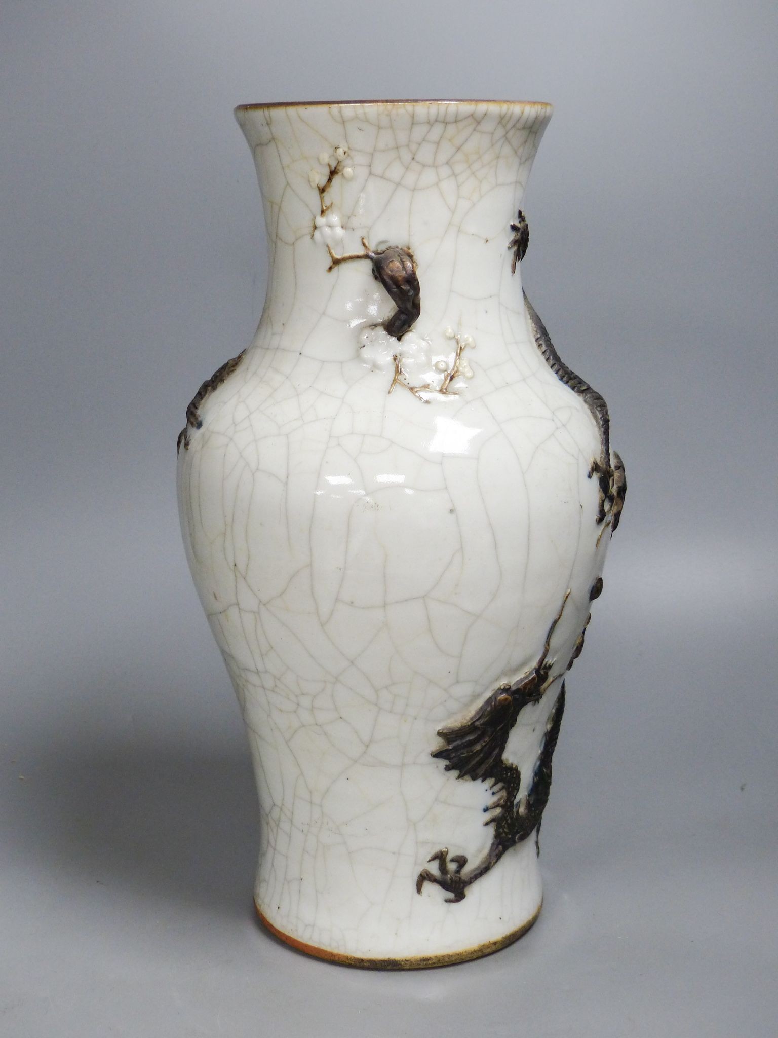 A Chinese crackleware ‘dragon’ vase, late 19th century, height 36cm